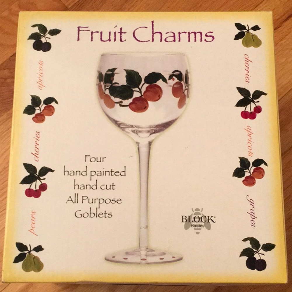 NWT, Hand painted,Hand Cut,All purpose goblets. Beautiful long stem goblets.